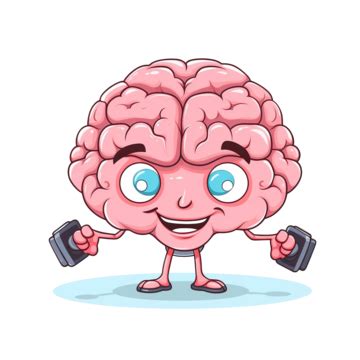 Cute Brain Training With Dumbbell Clipart Illustration Brain Train