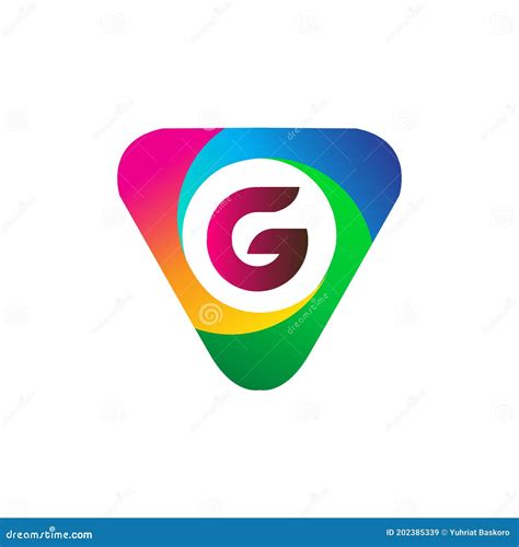 G Letter Colorful Logo In The Triangle Shape Vector Design Template