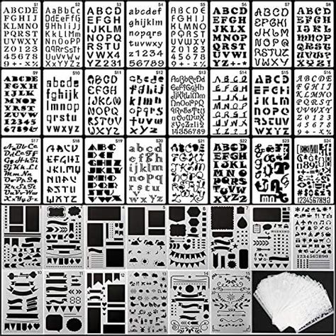 Amazon 39PCS Letter And Number Stencils For Journal DIY Drawing