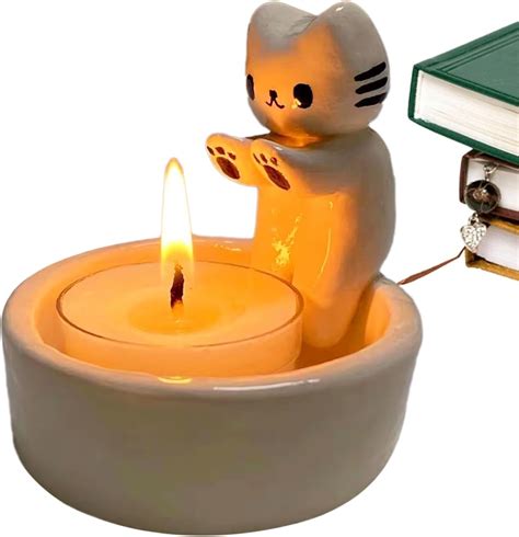 Cat Warming Paws Candle Holder Cartoon Kitten Candle Holder Funny