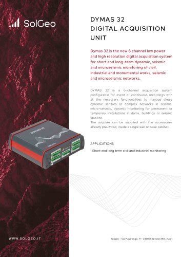 AMS MEMS SEISMIC ACCELEROMETER SOLGEO SRL PDF Catalogs Technical