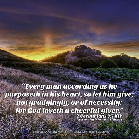 “every Man According As He Purposeth In His Heart So Let Him Give Not Grudgingly Or Of