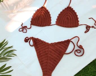 Sexy Bikini See Through Crochet Bikini Set Thong Crocheted Swimsuit