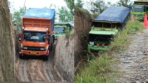 Lihatlah Hino Fuso Ps Adu Bar Bar Di Tanjakan Sempit Youtube