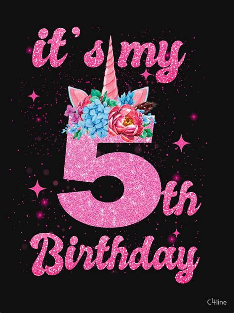 5th Birthday Unicorn Girl T Shirt For Sale By C4line Redbubble 5th Birthday T Shirts 5th