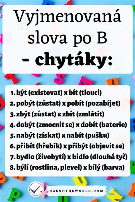 Vyjmenovan Slova Po B P Ehled Chyt Ky A Procvi Ov N