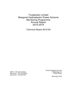 Fillable Online Trustpower Ltd Mangorei Hydroelectric Power Scheme