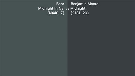 Behr Midnight In Ny N Vs Benjamin Moore Midnight Side