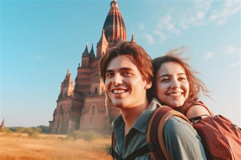 Premium Photo Hot Air Balloon Selfie Unraveling The Mysteries Of Bagan S Temples
