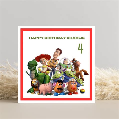 Personalised Toy Story Birthday Card For Kids Custom Name Etsy