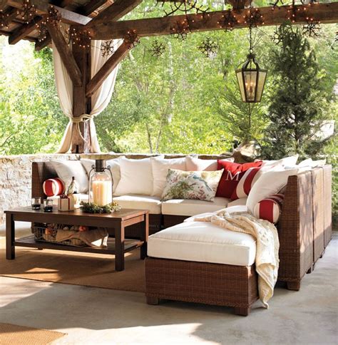 Designing Outdoor Living Room W Palmetto Sectional By Pottery Barn