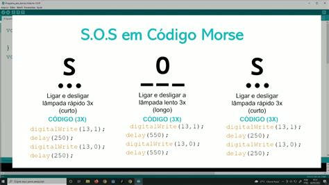 Como Fazer Um S O S Em C Digo Morse Usando Uma Placa Arduino Youtube