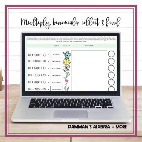 Multiply Binomials Self Checking Digital Activity By Damman S Algebra
