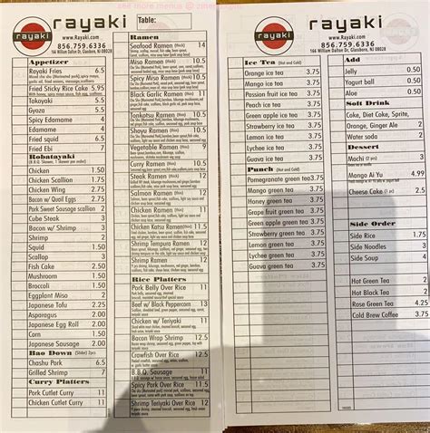 Online Menu of Rayaki - Glassboro Restaurant, Glassboro, New Jersey ...