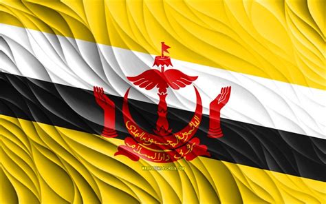 Download 4k Brunei Flag Wavy 3d Flags Asian Countries Flag Of