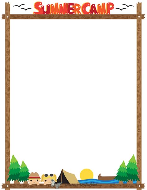 Printable Summer Camp Page Border Borders Free Page Borders Holiday