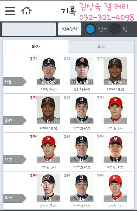 현재프로야구순위오늘의경기선수들기록현황입니다~ 네이버 블로그