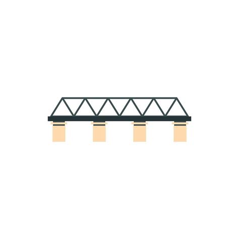 Truss Bridge Icon In Flat Style 14446953 Vector Art At Vecteezy