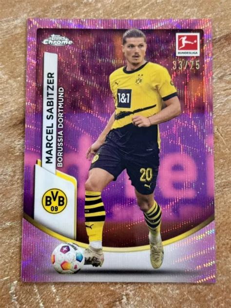 Topps Chrome Bundesliga Marcel Sabitzer R Fracteur D Ondes Rose