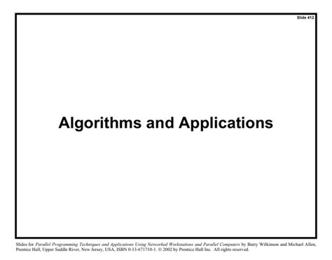 Algorithms and Applications