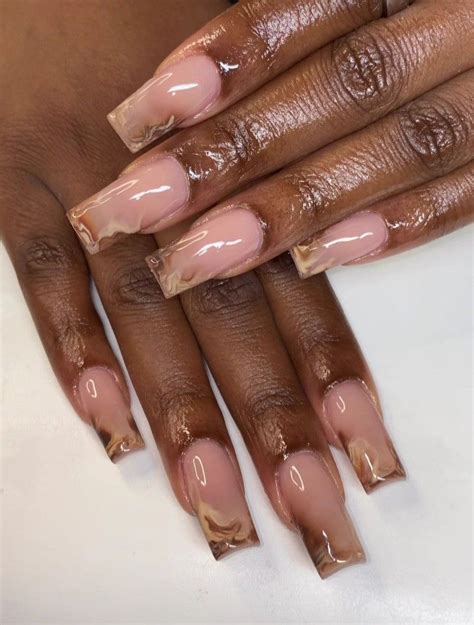 Pin By Sojourner Kuma On Nails Related Stuff Brown Nails Acrylic