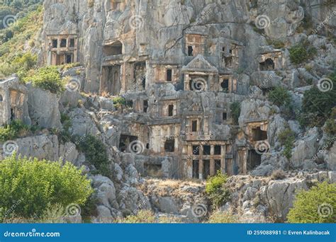 Rock Tombs In Myra Ancient City In Demre Antalya Turkiye Stock Image