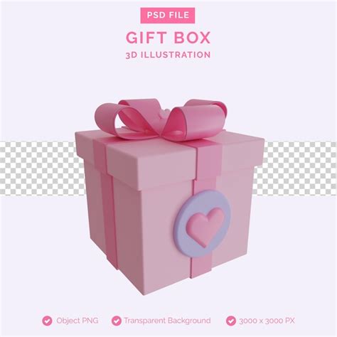 Coffret Cadeau Illustration 3d PSD Premium