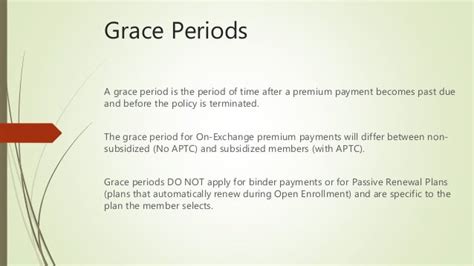 On Exchange Grace Periods