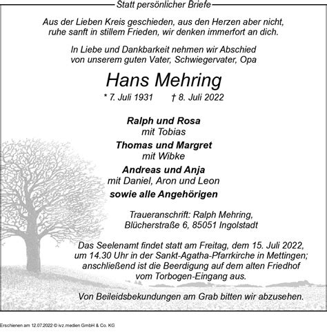 IVZ Trauer Hans Mehring