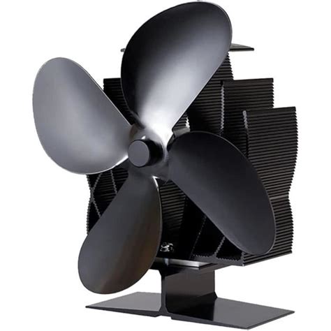 Ventilateur Pour Po Le Bois Pales Fonctionnement Silencieux Noir Et