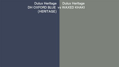 Dulux Heritage Dh Oxford Blue Heritage Vs Waxed Khaki Side By Side