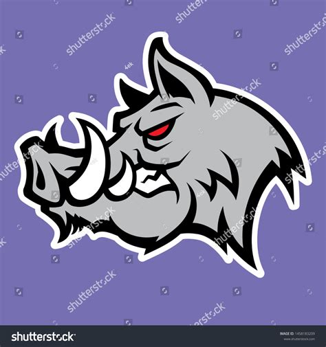 Wild Hog Head Mascot Colored Version Great For Royalty Free Stock