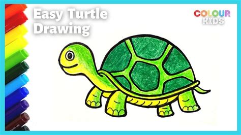 Easy Turtle Drawing And Coloring Step By Step Simple Turtle Drawing