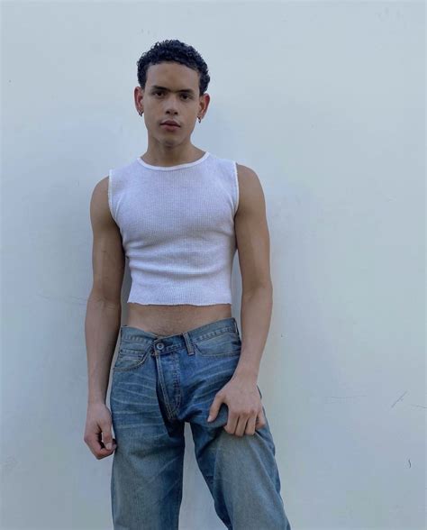 Tank Top Men Outfits Cropped Tank Top Outfit Mens Outfits Guy In Crop Top Crop Top Men Mens