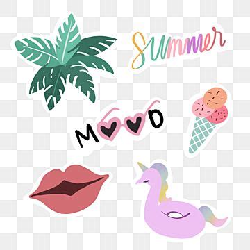 Kawaii Sticker Set Png Image Summer Mood Sticker Set Kawaii Summer