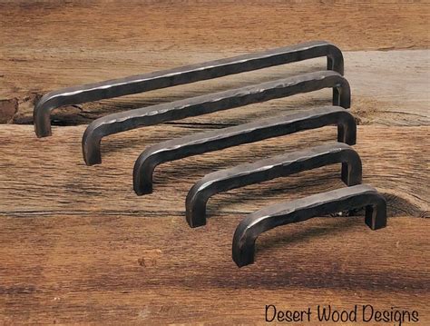 Hand Forged Hammered Cabinet Pulls Farmhouse Industrial Etsy