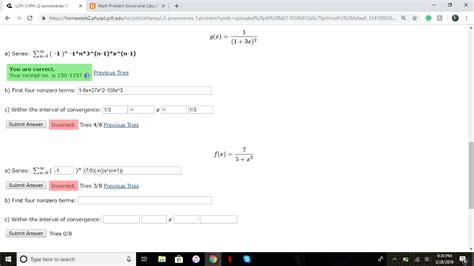 Solved Lon Capa C Powerseries C Math Problem Solver And Chegg