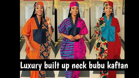 How To Cut And Sew Trendy Built Up Collar Bubu Kaftan Boubou Kaftan