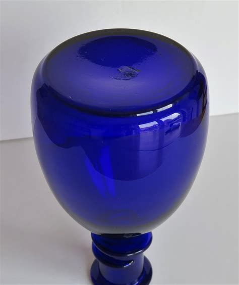 18th C Decanter Bristol Blue Glass Hand Blown With Trailed Neck Ring Circa 1790 For Sale At