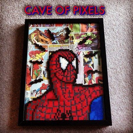 Spider Man Perler Bead Art And Comic Collage Diy Perler Beads Perler