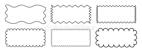 Scallop Frame Set Different Wavy Shapes With Squiggly Edge Border