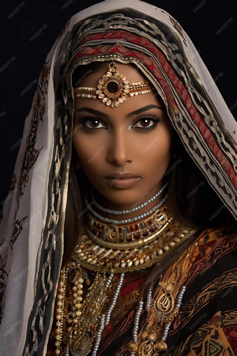 Premium Photo Portrait Of A Beautiful Indian Woman In Traditional