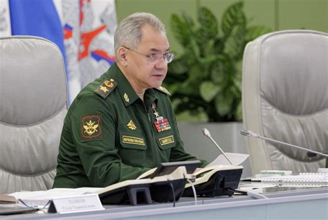 Russian Defence Minister Shoigu Shown Inspecting Troops Reuters