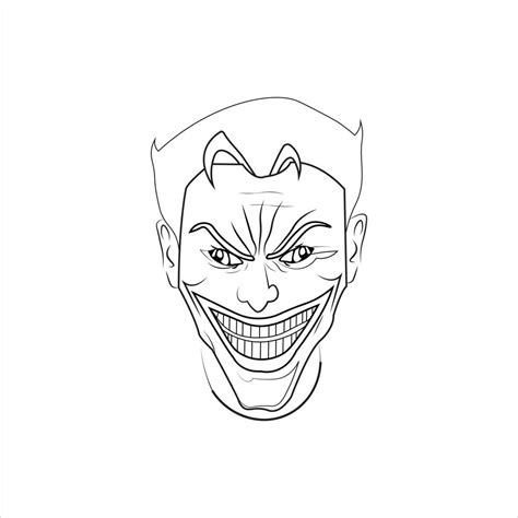 The Joker Outline Drawing