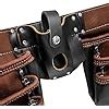 Tooltreaux Heavy Duty Pocket Leather Tool Belt With Steel Hammer