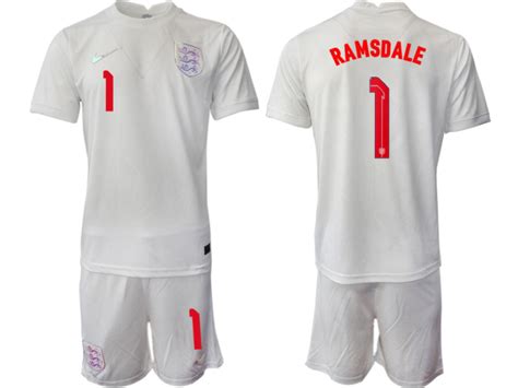 1 Ramsdale England White 2022 Qatar World Cup Home Soccer Jersey With