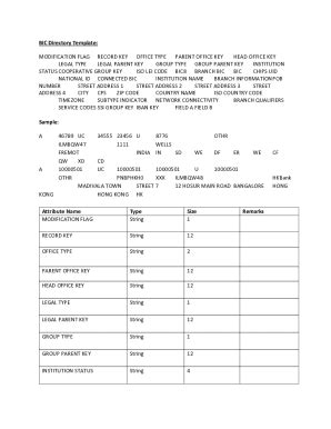 Fillable Online BIC Directory Template Fax Email Print PdfFiller