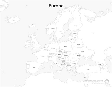 Europe Map Print Out Labeled Free Study Maps