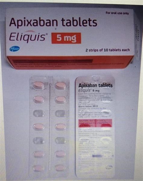 Apixaban 5mg Eliquis 5mg Tablet At Rs 1086 Box Apixaban Tablet In