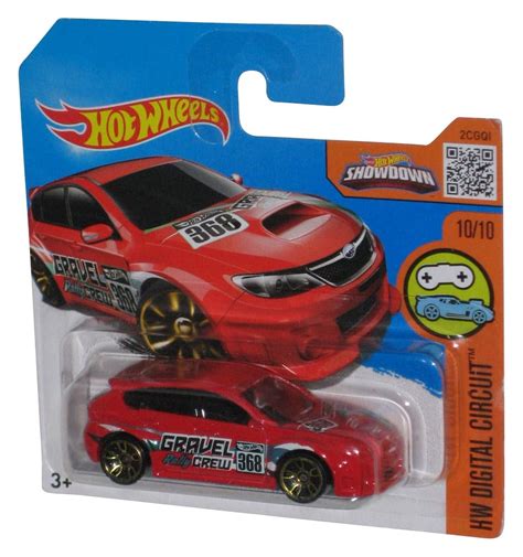 Hot Wheels HW Digital Circuit Red Subaru WRX STI Toy Car